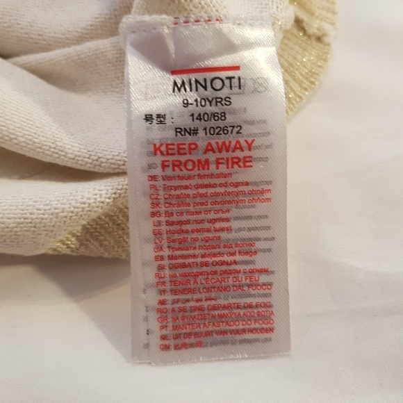 Minoti girls size 9-10 years Sparkly gold sweater - Picture 4 of 6